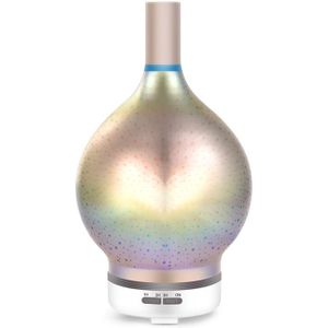 Thuis Essentiële Olie Diffuser 3D Vuurwerk Glas Aroma Diffuser Ultrasone Luchtbevochtiger Aromatische Kleur Nachtlampje Us Plug