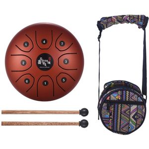 5.5 Inch Mini 8-Tone Staal Tong Drum C Sleutel Percussie Instrument Hand Pan Drum Met Drum Hamers Carry tas