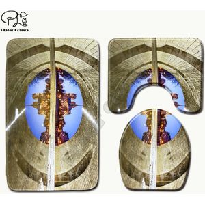 3 Stuks Waterabsorptie Antislip Badkleed U-Vormige Toiletmatten Traagschuim Badk 3 Stuks Waterabsorptie Antislip Badkleed U-Vormige Toiletmatten Traagschuim Badk