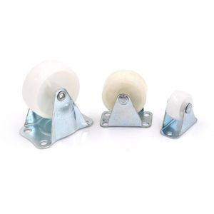 4X Directionele Wielen 1 ""/1.5""/2 ""Wiel Castor Wit Pp Nylon Dual Roller Wiel Voor platform Trolley Stoel Zwenkwielen