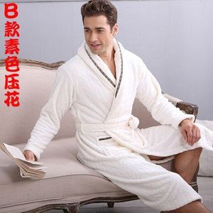 Flanel gewaad mannen gewaad grote size pyjama thuis badjas verlengd dikkere