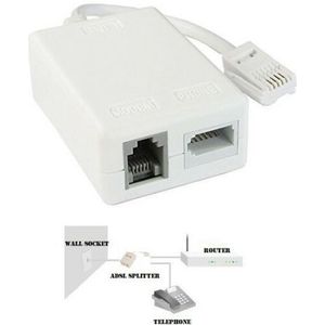 ADSL/ADSL2 + Microfilter Internet Breedband Micro Filter Splitter Met Kabel Lood