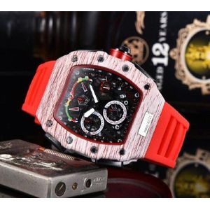 Top Digite Versie Skeleton Dial Ntpt Alle Carbon Fiber Patroon Case Japan Saffier Heren Horloges Rubber Sport Horloges