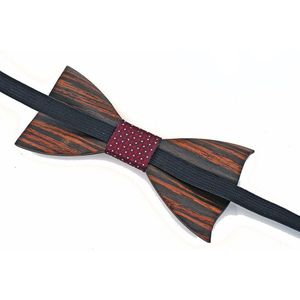 3D Zwarte Strip Houten Bow Tie Zakdoek Manchetknopen Broche Sets Voor Mens Wedding Hout Bowtie Accessoires Doos Banden