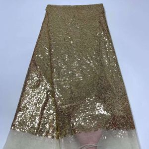 Groene Afrikaanse Handgemaakte Kralen Veters Stoffen Luxe Nigeriaanse Pailletten Mesh Kant Stof Voor Feestjurk