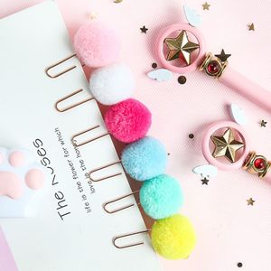 10X Snoep Hairball Paperclip Decoratie Papier Pin Clip Metalen Bladwijzers