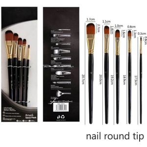 Tekening Art Supplies 5Pcs Acryl Olieverf Pen Kunstenaar Verf Borstel Set Draagbare Nylon Haar Schilderij Borstel Milieuvriendelijke