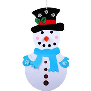 1pc DIY Vilt Kerst Sneeuwpop Deur Muur Opknoping Kit Kerst Decoratie Voor Vilt Handgemaakte Kerst Sneeuwpop Voor Kids