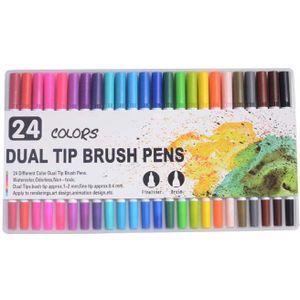 12 24 36 48 60 72 100 Clors Professionele Markers Fineliner Aquarelpenseel Pen Belettering Kalligrafie Graffiti Marker Pen set