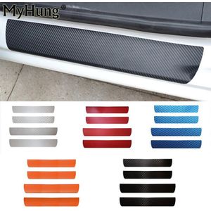 4Pcs Auto Instaplijsten Scuff Plaat Pedaal Guards Sills Cover Sticker Voor Peugeot 408 Carbon Fiber sticker Auto Styling