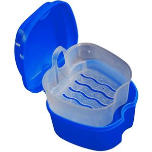Tand Care Kunstgebit Bad Box Case Dental Valse Tanden Opbergdoos Met Opknoping Netto Container Prothese Doos Met Netto Sept