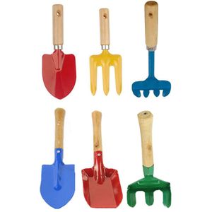 3 Stuks Kids Mini Tuin Gereedschap Set Tip Spade Metalen Hoofd Strand Spelen Speelgoed