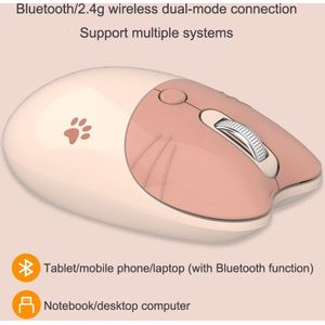 Dual-Mode Muis 2.4G Draadloze Muis Bluetooth Muis Leuke Cartoon Muizen Ergonomische 3D Kantoor Muis Voor Kid Meisje Pc Tablet