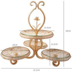 Gehard Glas Multi-layer Europese Fruitschaal Thuis Woonkamer Koffietafel Betaalbare Luxe Stijl Lui Kristallen Fruitschaal