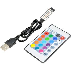 5/12V 17 Sleutel 24 Key USB IR Infrarood & RF Wireless Remote Switch Controller Dimmer Dimmen voor afstandsbediening LED Strip Licht Bar