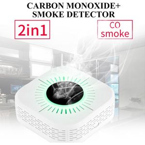 2 In 1 Gas Rookmelder Co Koolmonoxide Detector Voice Waarschuw Sensor Voor Home Security