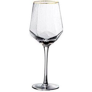 Wijn Glazen Beker Diamant-Vormige Gehamerd Goud Glas Cup Nordic Vintage Crystal Champagne Glas Diamant Glas
