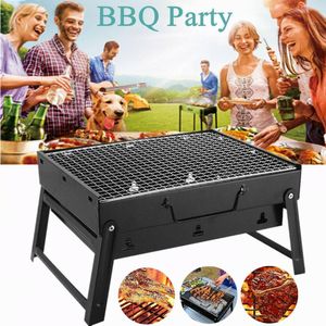 Mini Familie Party Barbecue Grill Outdoor Roestvrij Staal Draagbare Vouwen Barbecue Grill Tuin Rack Lichtgewicht Keuken Gereedschap