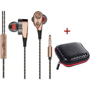 Wired Hoofdtelefoon Hoge Bass Headsets Sport Oordopjes Dual Drive Stereo In-Ear Wired Oortelefoon Met Microfoon Oordopjes Voor Telefoon