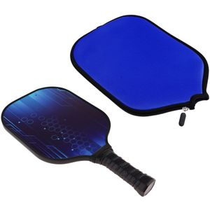 Duurzaam Koolstofvezel Honingraat Composiet Core Pickleball Paddle / Racket & Rits Neopreen Case Cover Protector Sleeve - 5 Kleur