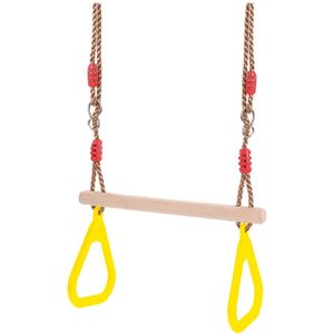 Kinderen Houten Trapeze Swing Met Ringen Voor Indoor Outdoor Fun