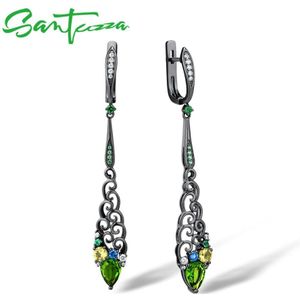 Santuzza 925 Sterling Zilveren Oorbellen Sieraden Oorbellen Voor Vrouwen Kleurrijke Stenen 925 Sterling Silver Party Fijne Sieraden