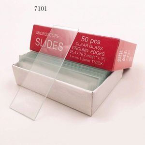 50 Stks/doos Vierkante Microscoop Glijbaan 7101 7105 Biologische Laboratorium Benodigdheden