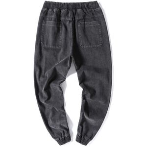 Mannen Jeans Zwarte Streetwear Taille Tie Broek Jeans Mannen Slim Fit Cargo Broek Homme Plus Size Broek Oversized Broek 5XL 6XL 7XL