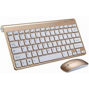 Ultra Dunne 2.4G Mini Draadloze Toetsenbord En Muis Set Waterdicht Multimedia Toetsenbord Muis Combo Set Voor Notebo Laptop Pc computer