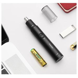 Showsee Draagbare Elektrische Neus Tondeuse Machine Mannen Nosehair Snijden Verwijderbare Reiniging Dubbele Randen 360 Roterende Snijkop