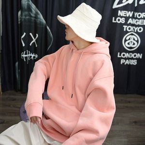 Kanye WEST Oversized Mannen Harajuku effen kleur Toevallige Hooded Sweater Herfst man Streetwear Hip hop katoen trui Hoodies