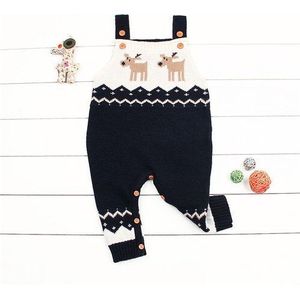 Kerst Baby Boy Meisjes Romper Lange Mouwen Baby Baby Cartoon Romper Eerste Baby Xmas Gebreide Watten Kleding