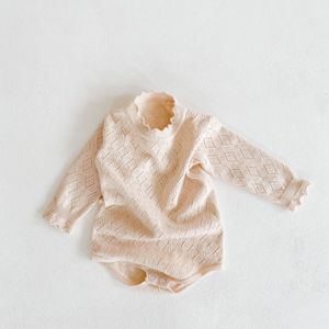 Baby Knit Bodysuit Pasgeboren Baby Meisje Gebreide Bodysuit Herfst Lange Mouw Baby Meisje Kleding Baby Meisje Jumpsuit Peuter Overalls
