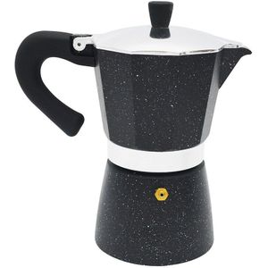YRP Gasfornuis Espresso Koffiezetapparaat Zwart Aluminium Moka Koffie Pot Machine Latte Mokka met Elektrische 6 Cup Percolator Pot Gereedschap