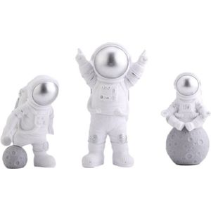 3Pcs Astronaut Decoraties Leuke Aantrekkelijke Pop Ornamenten Mini Diy Model Actiefiguren Home Decor Leuke Astronaut Set