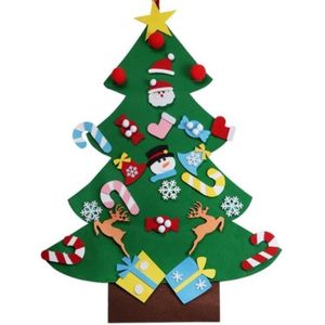 Warm Diy Vilt Kerstboom Jaar Kinderen Speelgoed Kunstmatige Boom Muur Opknoping Ornamenten