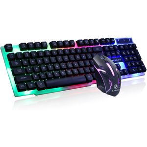 Gaming Toetsenbord En Muis Sets Pc Gamer Toetsenbord Bedraad Rainbow Rgb Verlicht Gamer Muizen Voor Computer Laptop Mause Gaming Muis usb