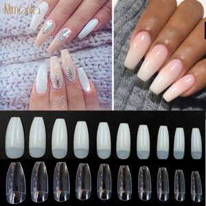 Nail Tips 500 Pcs Doodskist Nagels Kunstmatige Lange Ballerina Valse Nagels Faux Ongles Professionele Manicure Druk Op Volledige Cover