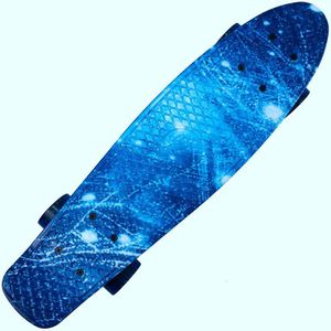 Skateboard Cruiser Board Board Retro Longboard Skate Afbeelding Galaxy Compleet Jongen Meisje Led Licht