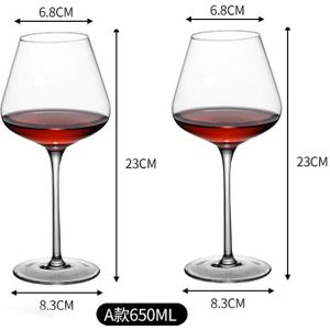 2Pcs Champagne Glazen Instagramm-Stijl Europese Beker 2 Bordeaux Supersized Wijnglazen 1 Paar Crystal Bril