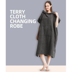 Microfiber Badstof Mantel Wetsuit Veranderende Badjas Strand Poncho Handdoek Outdoor Sport Zachte Hooded Badhanddoeken Jurk Met Pocket