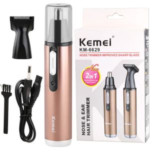Kemei KM-6629 Elektrische Clipper 2in1 Man En Vrouw Neus Tondeuse Veilig Gezichtsverzorging Scheren Trimmer Voor Neus Trimer