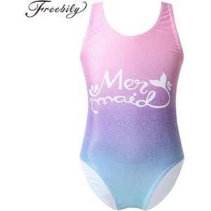 Zomer Meisjes Badpak Kinderen Meisjes Een Stuk Badmode Letters Mermaid Print Monokini Een Stuk Zwemkleding Zwemmen Badpak