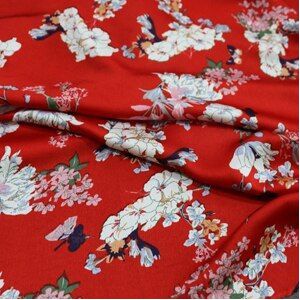 Bloemen Polyester Charmeuse Stof Jurk Kimono Materiaal Crêpe Satijn