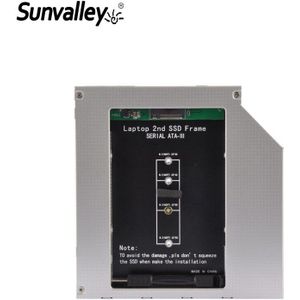 Sunvalley 12.7mm 2nd HDD Caddy 2.5 "HDD Case Aluminium Ondersteuning 2 TB HDD SATA 3 NGFF M.2 SSD voor notebook DVD/CD-ROM Optische Bay