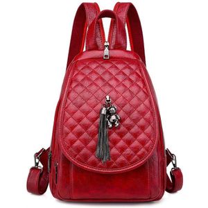 Classic Diamond Patroon Vrouwen Rugzakken Leer Vrouwelijke Borst Schoudertassen Ruit Rooster Dame Reizen Bagpack Mochila Back Pack