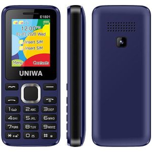 Voor Oudere 2G Gsm Bar Feature Mobiele Telefoon Dual Sim Mobiele Telefoon Draadloze Fm Radio Ondersteuning Tf Uitbreiding Vibrator Uniwa e1801