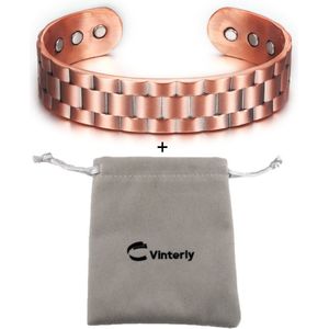 Vinterly Pure Koperen Armbanden Voor Mannen Vrouwen Verstelbare Brede Manchet Armbanden Vintage Energie Magnetische Armbanden Bangles Mannen Sieraden