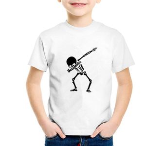 Grappige Dans Schedel Print Baby Boy Kleding Zomer Korte Mouwen Dunne T-shirt Jongens T-shirt Leeftijd 1- 10 Kids T-shirt