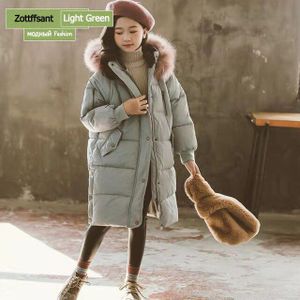 Gewatteerde Jas - Meisjes - Winterjas - ZT038-02 - Lange Katoenen Gewatteerde Jas